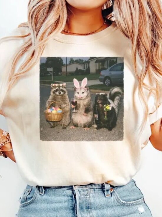 Tops - Funny Easter Shirt, Cute Animal Tee, Bunny Ears Shirt Gift